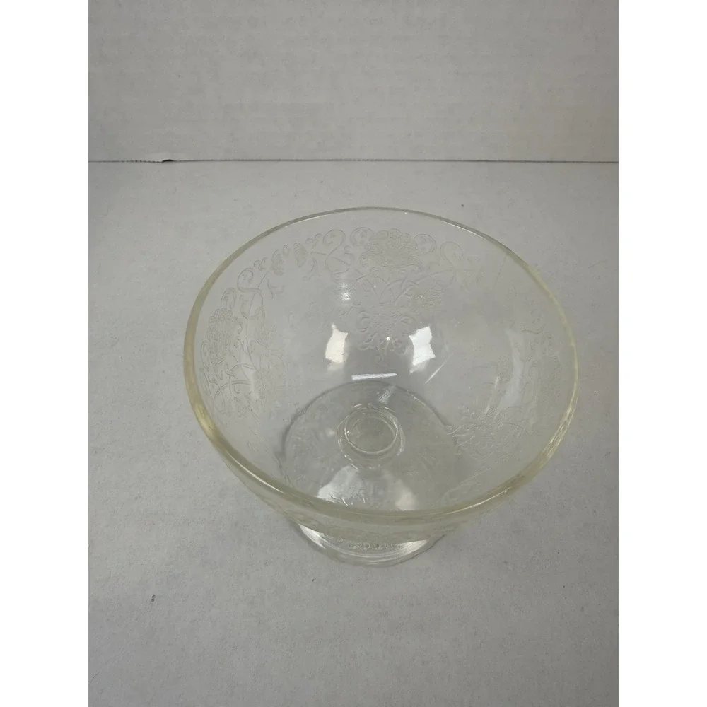 Hazel Atlas Florentine Poppy Crystal Clear Sherbet Bowl Depression Glass